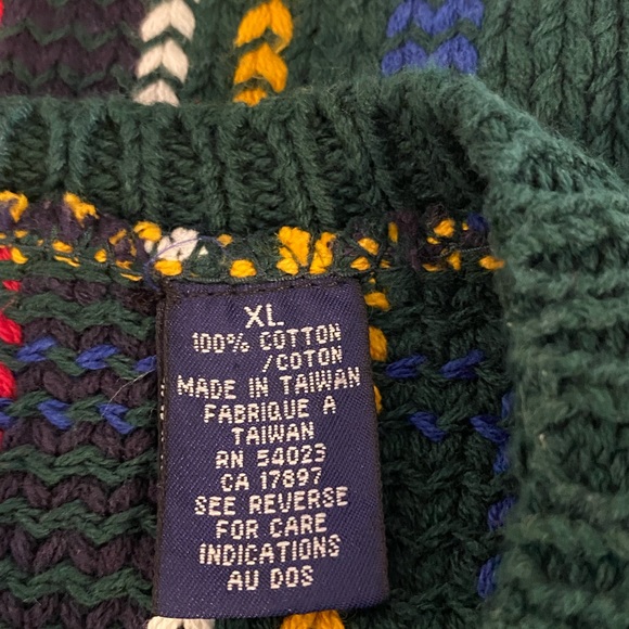 Vintage 1990s The GAP Multi-Color Plaid Knit X-Large Sweater XL - Picture 8 of 8